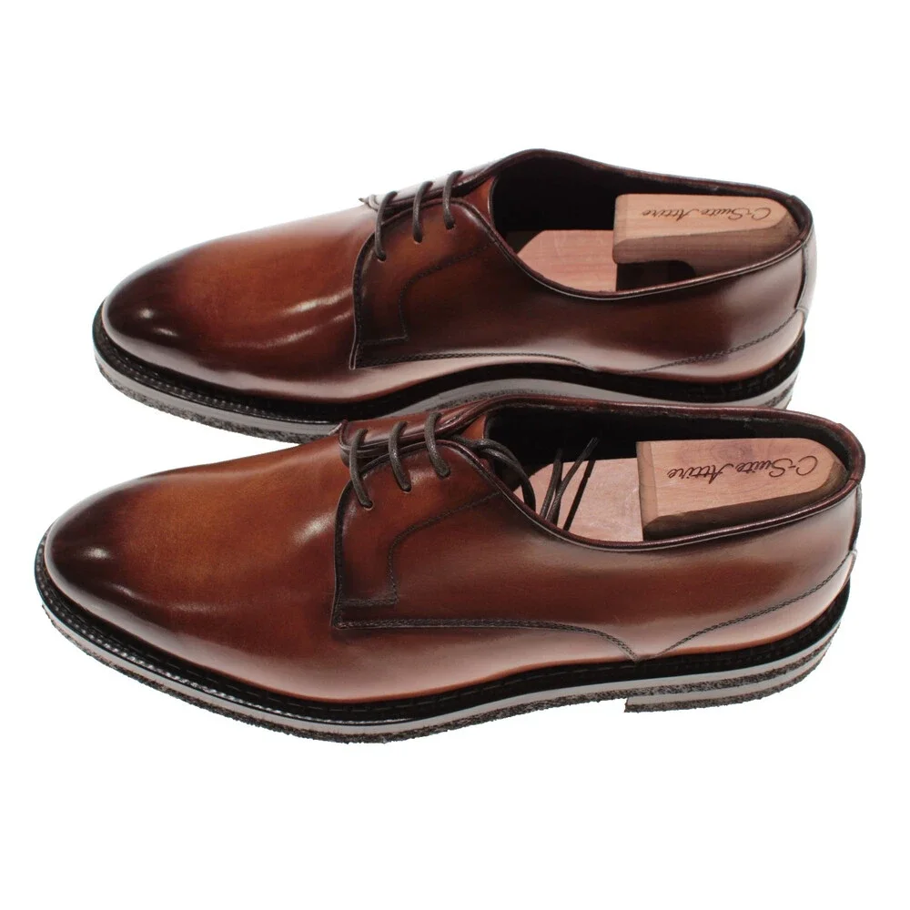Di Bianco NWB Derby Dress Shoes Size 9 US in Brown Leather Made in Italy